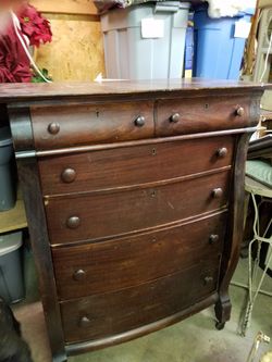 Very Old Solid Walnut Dresser