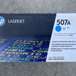 HP Laserjet CE401A Cyan Toner 507A Genuine OEM New Sealed Box