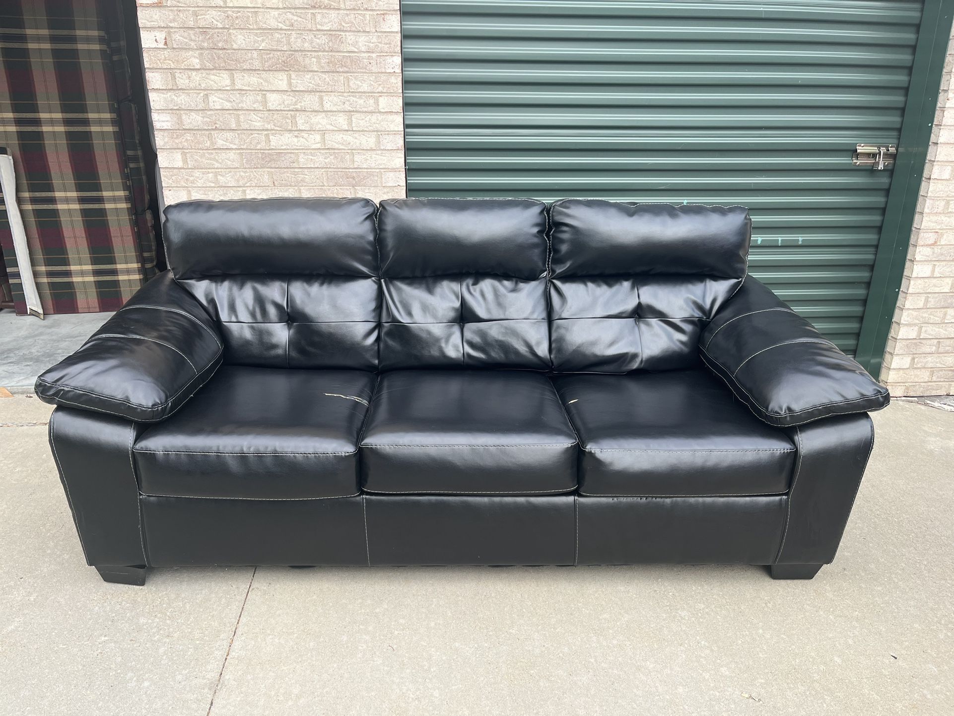 Faux Leather Couch * Free Delivery *