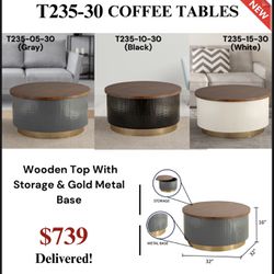 New Coffee Tables, End Tables, Stools, Bench In Stock (Prices On Each Pictures)