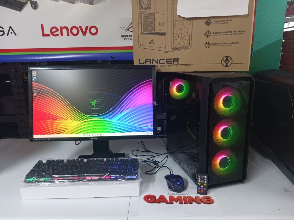 Gaming Computer Full Setup 1080p i5 6500 +512GB T-FORCE NEW SSD Windows 11Pro 64 Bit