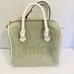 Juicy Couture Denim With Studded Logo Satchel Bag Purse -USED 