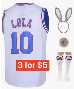 Mens #1 Bugs #10 Lola Jerseys Couples Halloween Costume Sets Space Basketball Jersey for Women Small Size