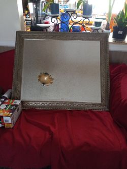 Nice Gold Frame Beveled Mirror 3 Ft Wide 30 In Tall Very Nice Old Mirror