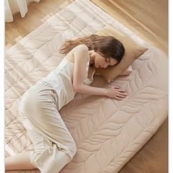 MP175$ Japanese Floor Mattress Futon Mattress Queen Size, 4" Thicken Roll Up Tatami Mat w/ 100% Cotton Washable Cover, Portable & Foldable Floor 