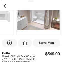 Delta Classic 500 Shower Bench Seat Kit