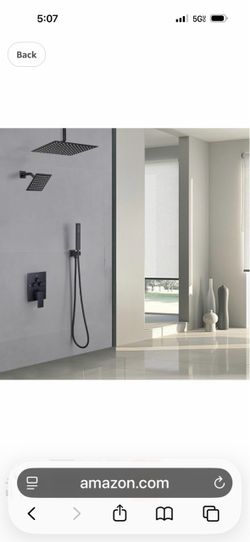 gotonovo Shower Faucet Set Push Button 10+6 Inch Dual Head Matte Black $150