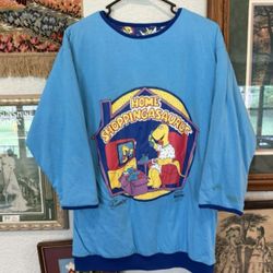 Vintage 80s RARE Saurus Reversible Home Shopasaurus Dinosaur Sweatshirt Size Med