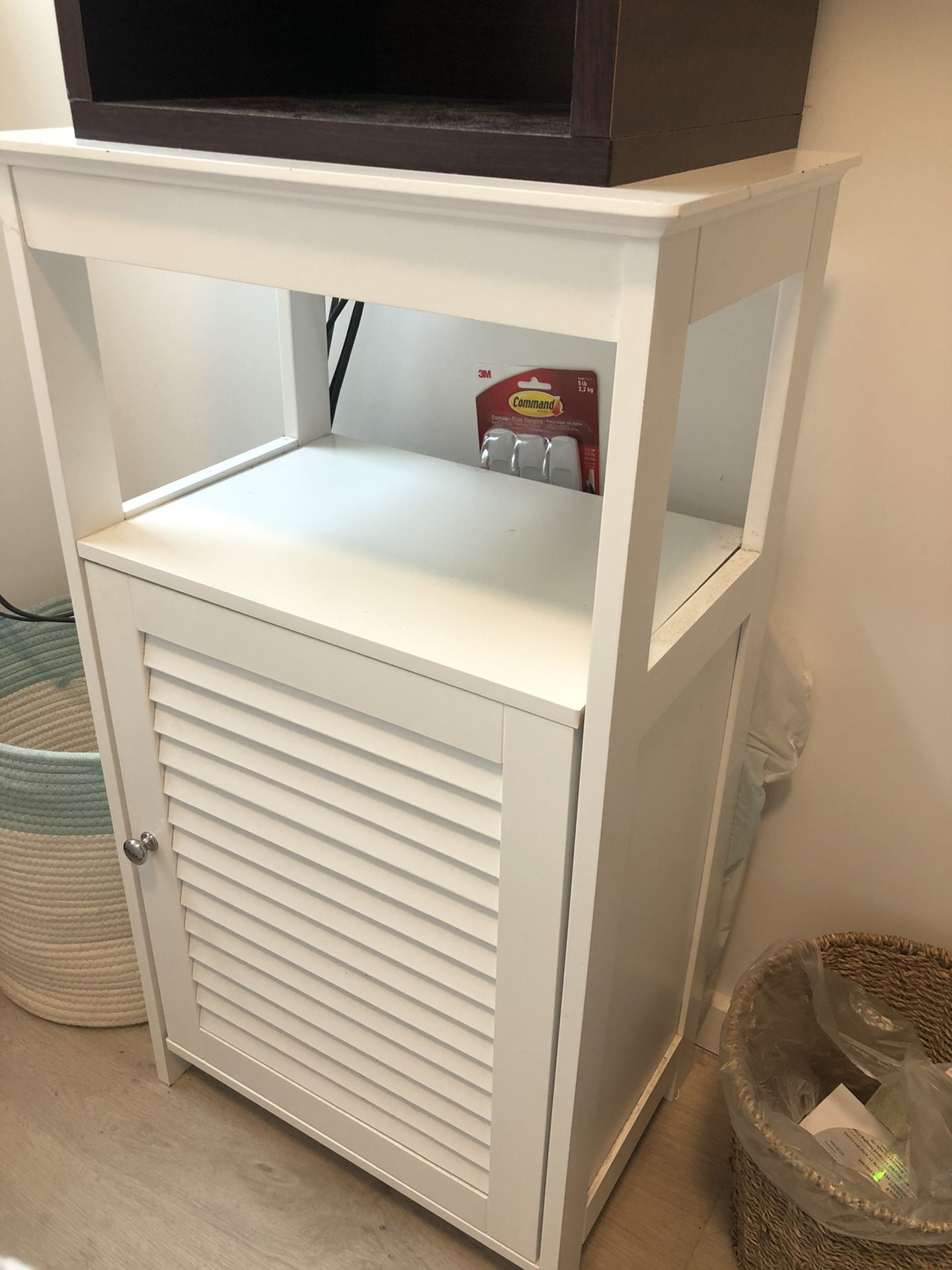 Small white cabinet/end table