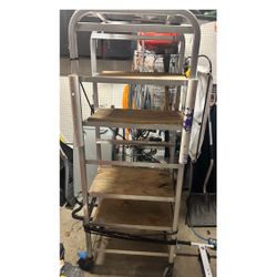 Heavy-duty aluminum rolling utility/service cart with shelves