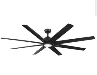Kensgrove II 72 in. Smart Indoor/Outdoor Matte Black Ceiling Fan with Remote Included Powered by Hubspace