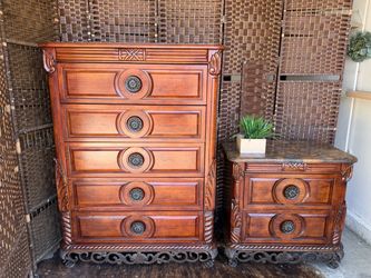 Wood Dresser $85and Nightstand $35 for sale together $120