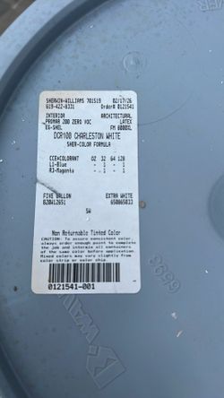 5 Gallons Sherwin-Williams, Charleston, White