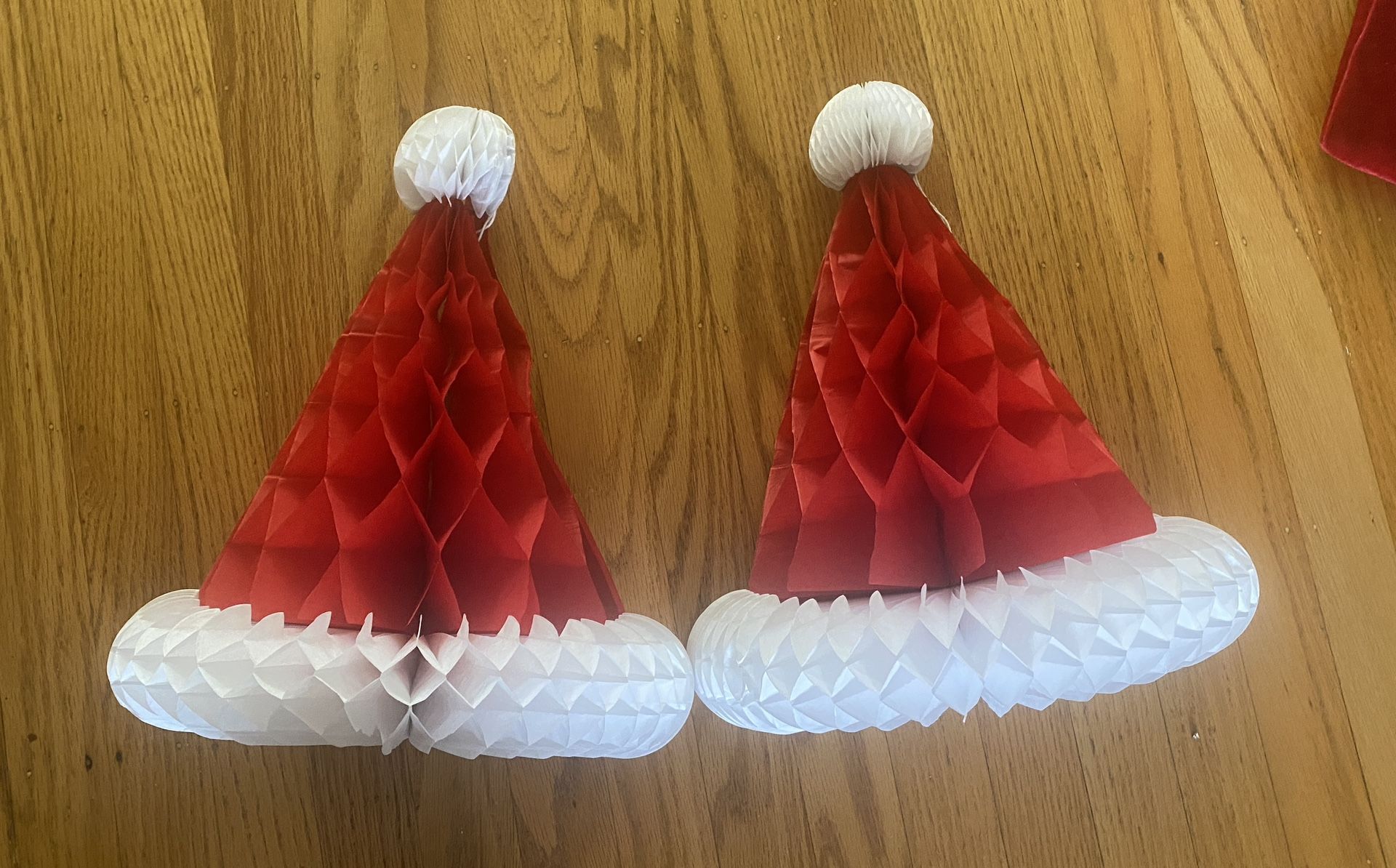 Paper Decorative Honeycomb Santa Hats!