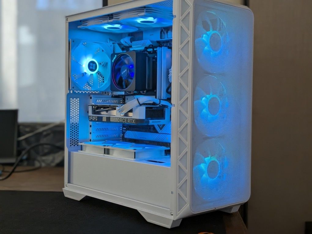 AMD Ryzen 5 9600x + Nvidia RTX 4060 White RGB Gaming Desktop PC Computer