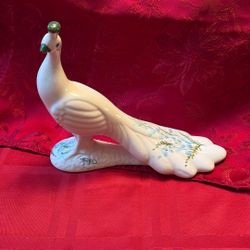 Vintage Ceramic Hand painted Signed Peacock