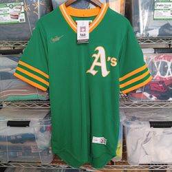 Oakland Athletics Reggie Jackson Nike Men's Kelly Green Road Cooperstown Collection Player Jersey Small 
