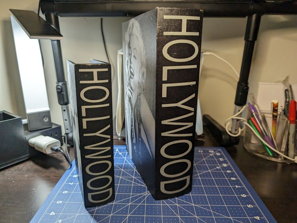 Marilyn Monroe Faux Book Box Jewelry Secret Box Set of 2 14”x 10.5
