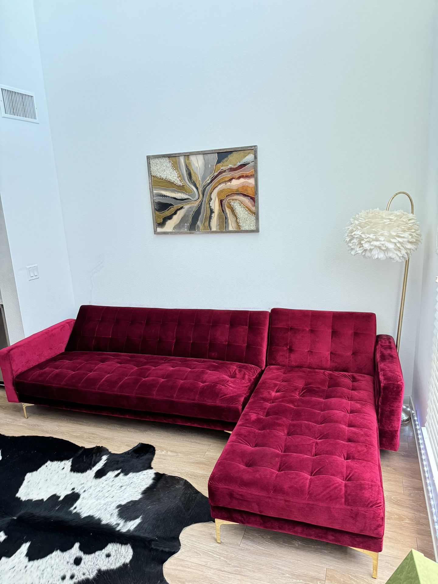 Red Velvet Couch