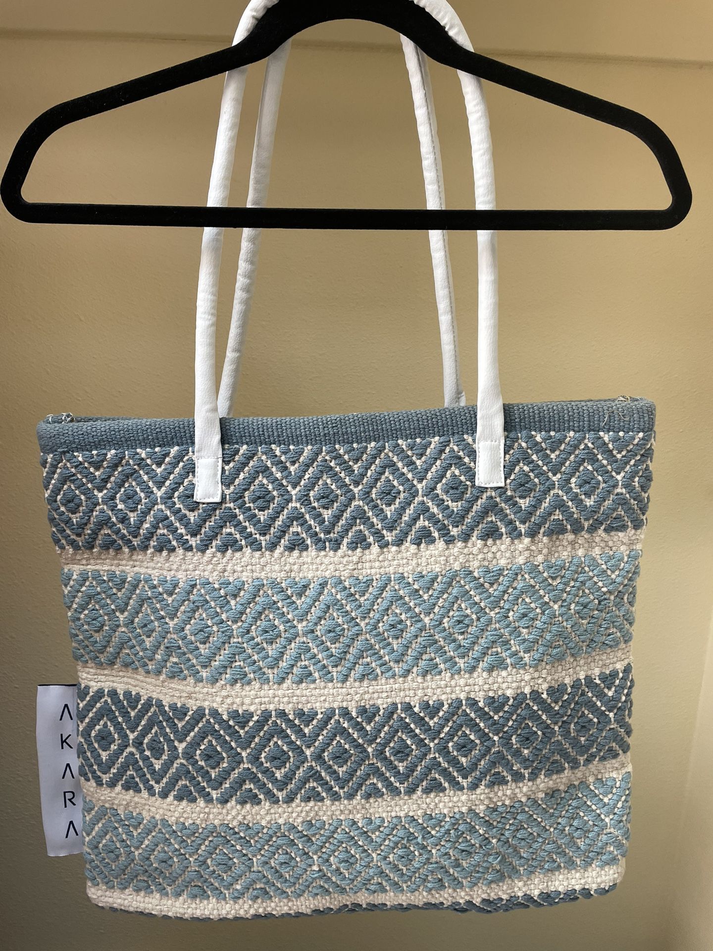 AKARA Handwoven Tote Bag with Leather Handle (New)$12