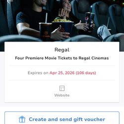 4 Regal movie tix And 4 Santa Monica Wristbands