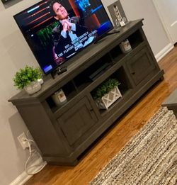 Gray Wood TV Stand