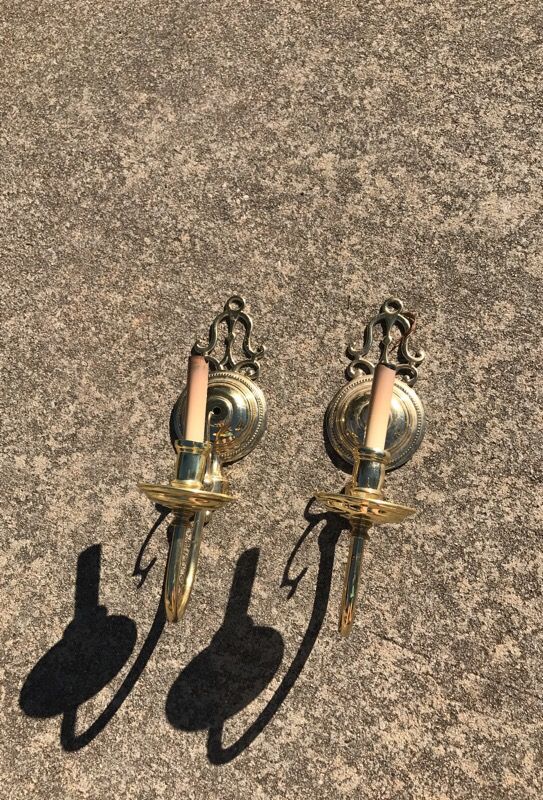 Brass wall sconces