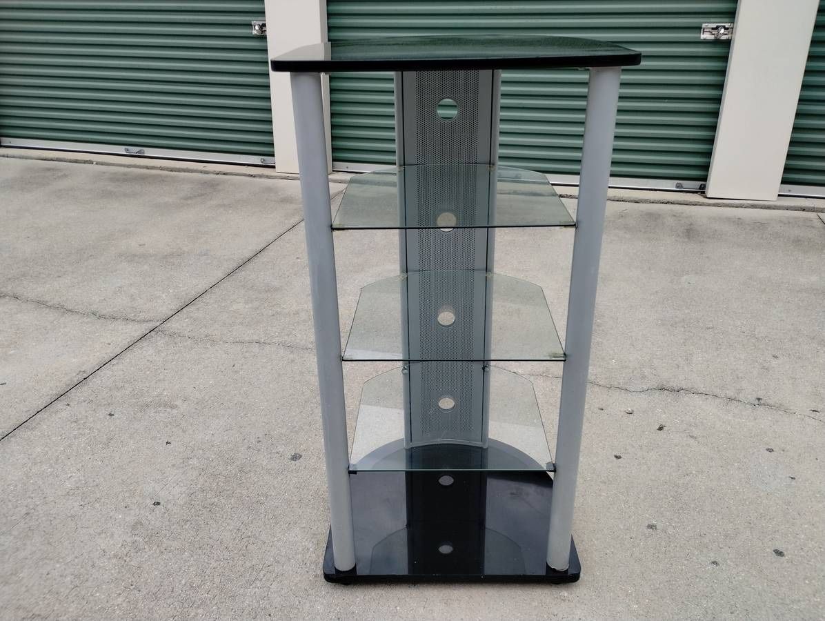 Entertainment Stand w/3 Glass Shelves