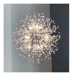 Modern Crystal Chandelier – 12-Light Chrome Dandelion Firework Design ✨  Beautiful modern crystal chandelier with a stunning dandelion/firework design