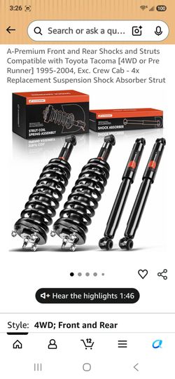 Front and rear shocks and struts