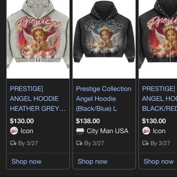 PRESTIGE ANGEL HOODIE HEATHER GREY