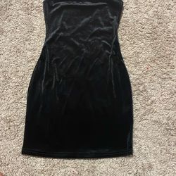 Strapless Dress With Matching Blue Cardigan 