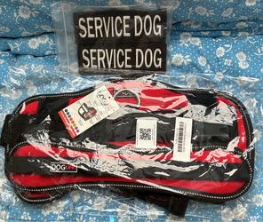 Dogline Unimax Dog Harness Red with Service Dog Patches