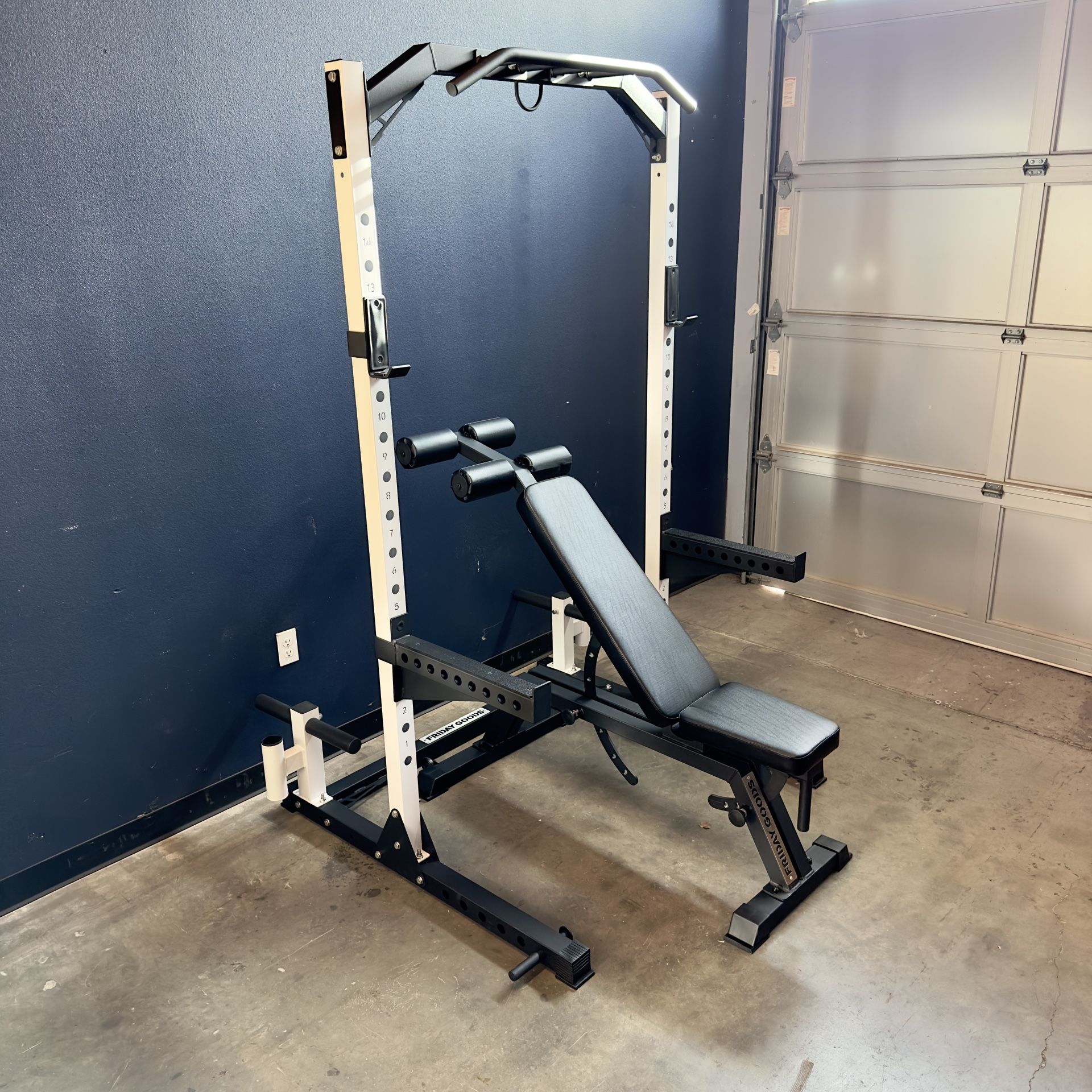 Brand New Olympic Squat Rack Cage Bench Press + Adjustable Commercial Weight Bench Home Gym Equipment