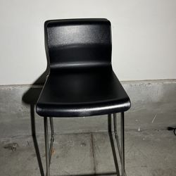 IKEA GLENN bar stool in black with chrome-plated legs