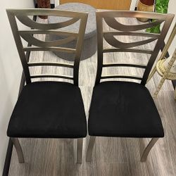 Silver Metals  Chairs With black cushion