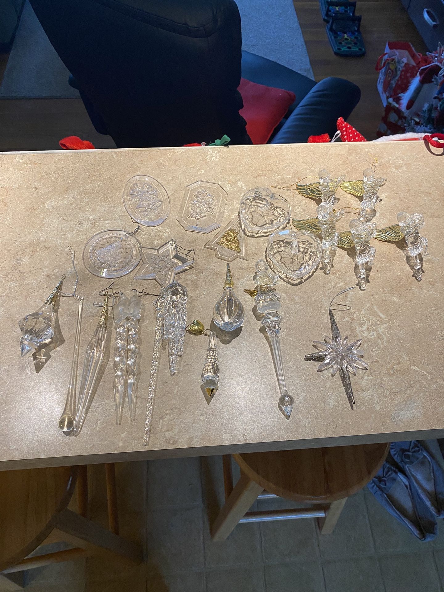 Some Crystal Some Acrylic Ornaments