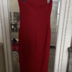 Zara Red strapless Dress Bodycon 