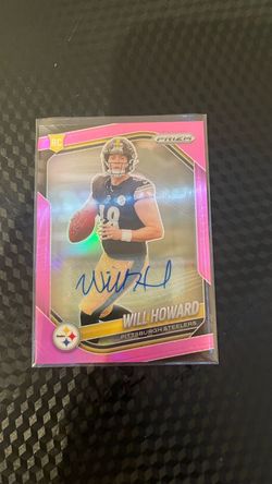 Panini Prizm Will Howard Pink Autograph RC Steelers Football Card