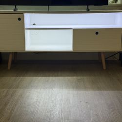 Hommpa LED TV Stand with Drawer & Open Shelves for TVs up to 60" Modern Cabinet