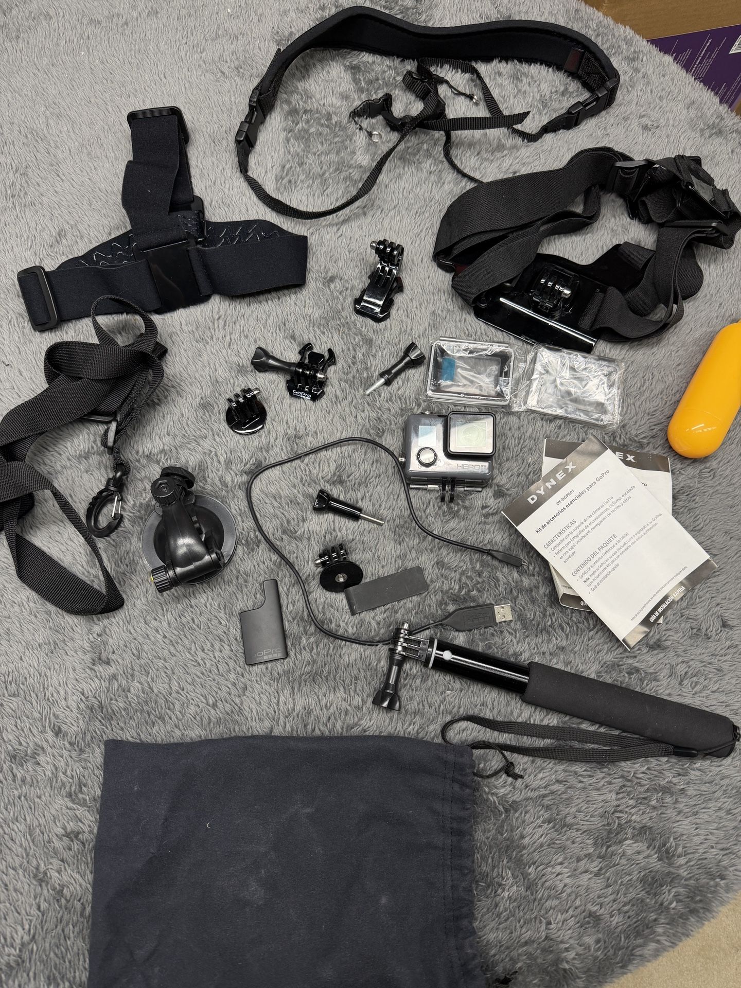 GoPro Hero Camera that does NOT turn on FOR Parts! Large Accessory Kit and case included!