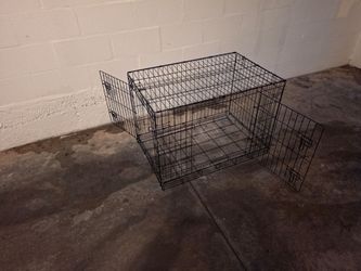 Folding Wire Dog Crate with Two Doors