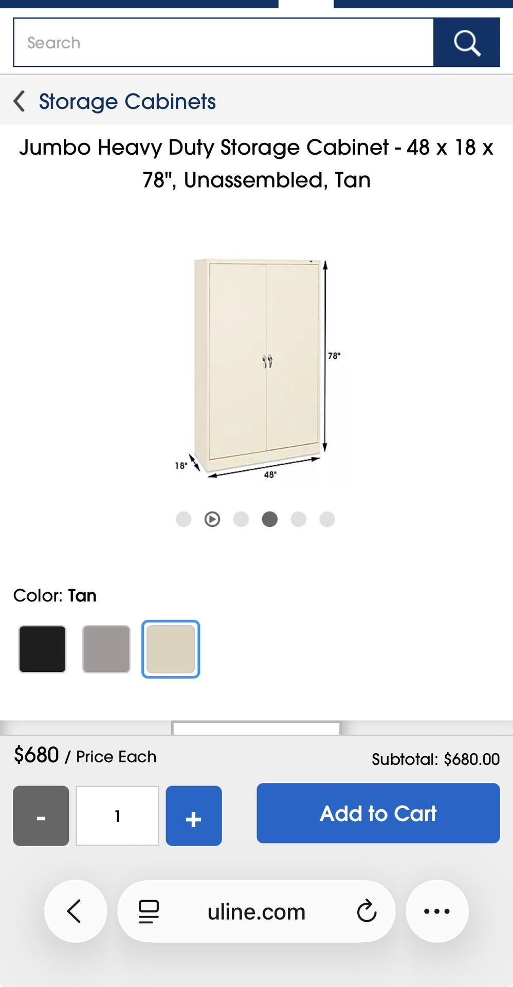 Tennsco Jumbo Heavy Duty Storage Cabinet