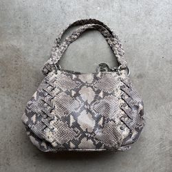 Michael Kors Snakeskin Print Leather Hand Bag