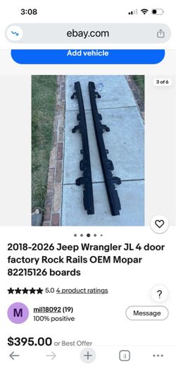 Free 2018-2026 Jeep Wrangler JL 4 door factory Rock Rails OEM Mopar (contact info removed)6 boards