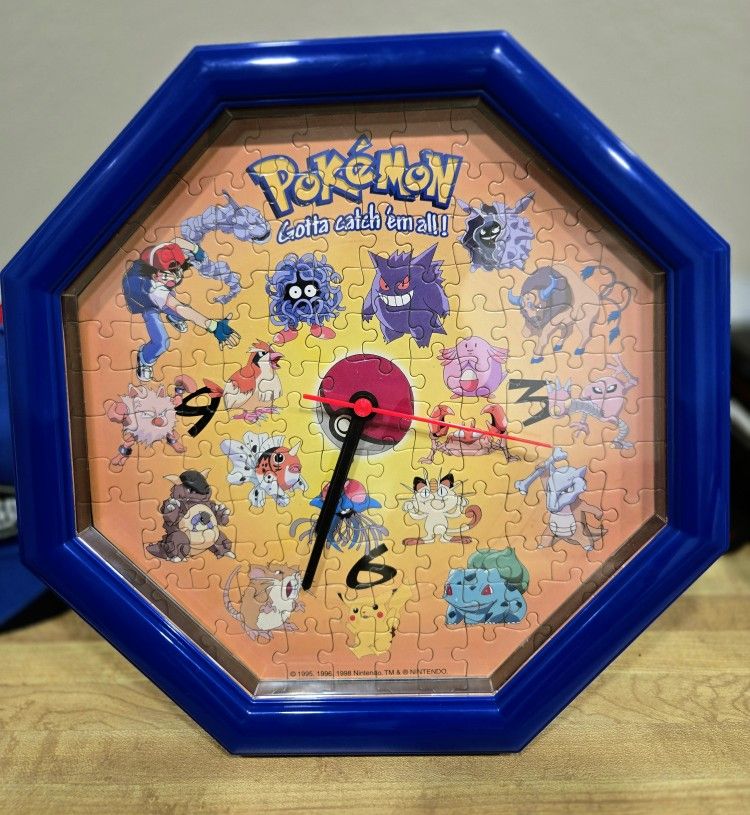 🕒 Vintage Pokémon Puzzle Clock – Rare Collectible! 🕒