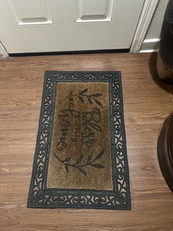 Decorative Coir Door Mat with Rubber Border