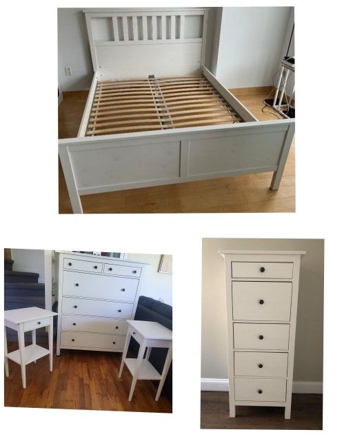 White Stain Bedroom Set