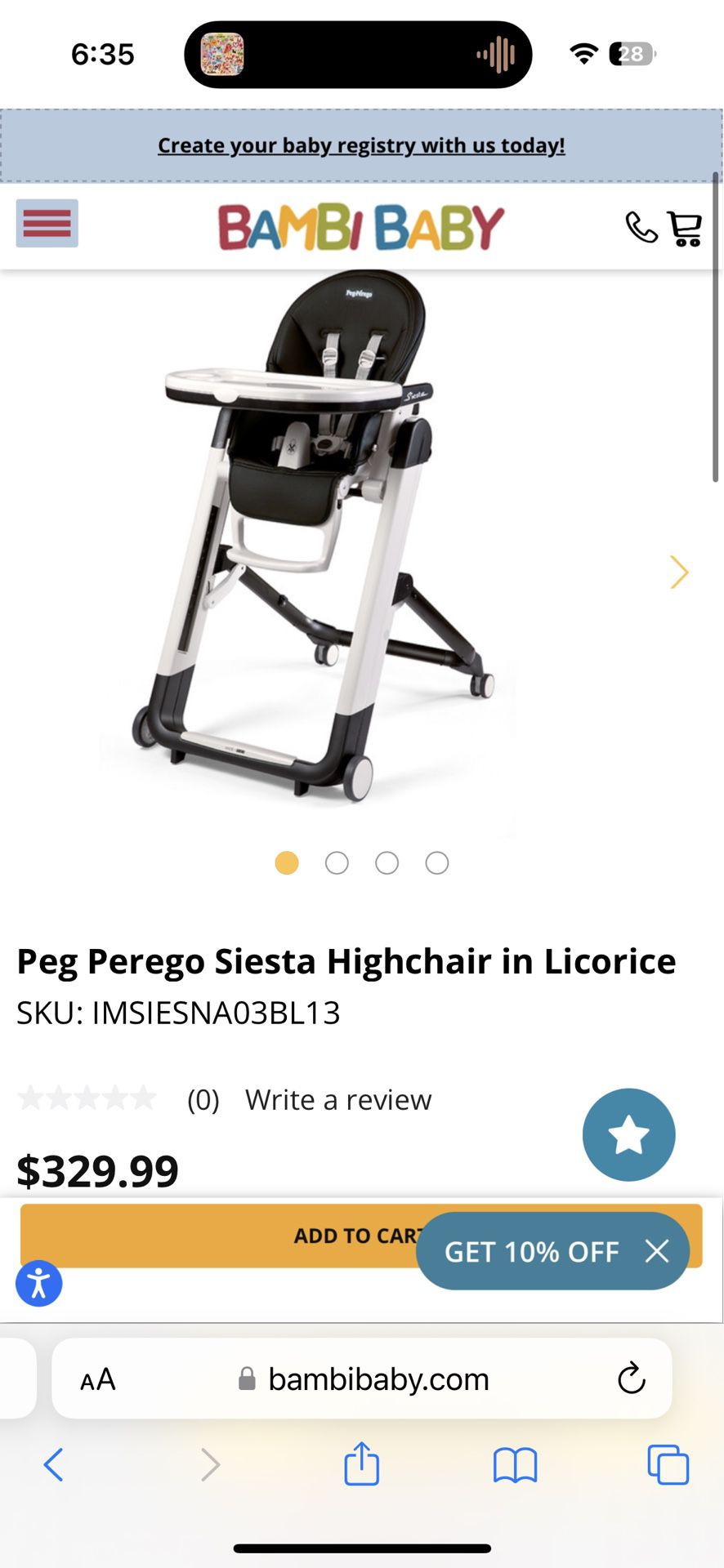 Peg Prego High Chair 