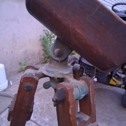 Late 19th Century Early 20th Century Antique A.S. Aloe wooden tripod for a transit level ( Surveying Equipment)